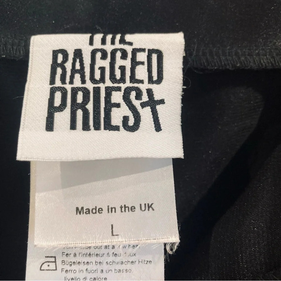 THE RAGGED PRIEST Sz L Satin Attached  Chain Cargo Pockets Exposed Zipper Pants - Picture 7 of 10